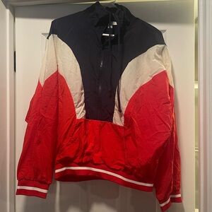 Red white and blue windbreaker